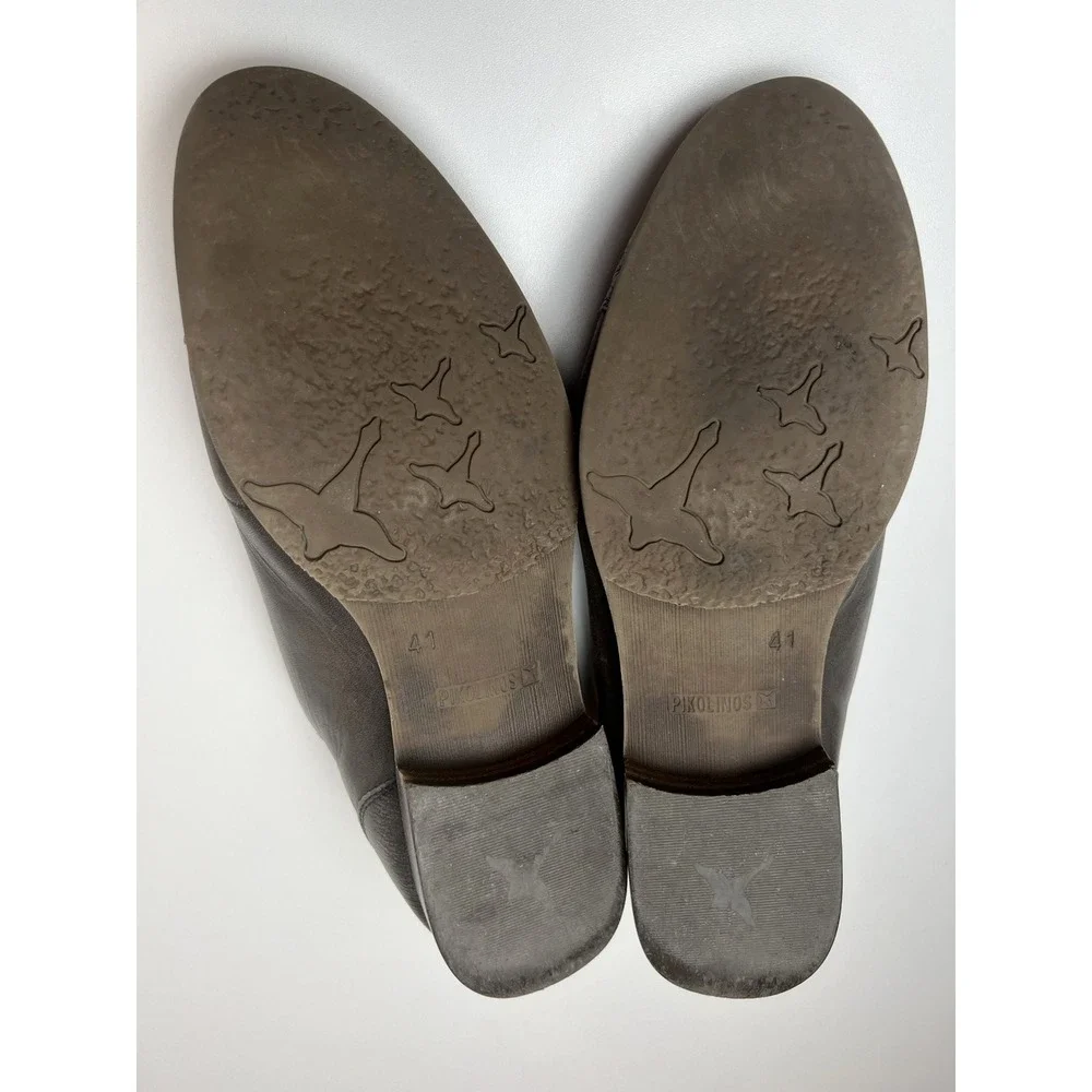 Pikolinos Santorini Leather Women's Shoes SZ 41  (10-10.5) Loafer Grey  Oxford